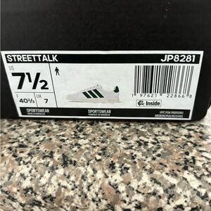 Adidas Streettalk Shoes - White with Green Stripes